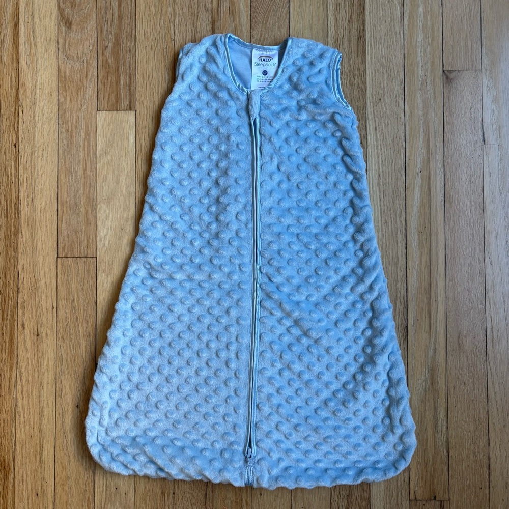 Halo blue plush Dots Velboa 1.5 TOG Sleepsack Size Small